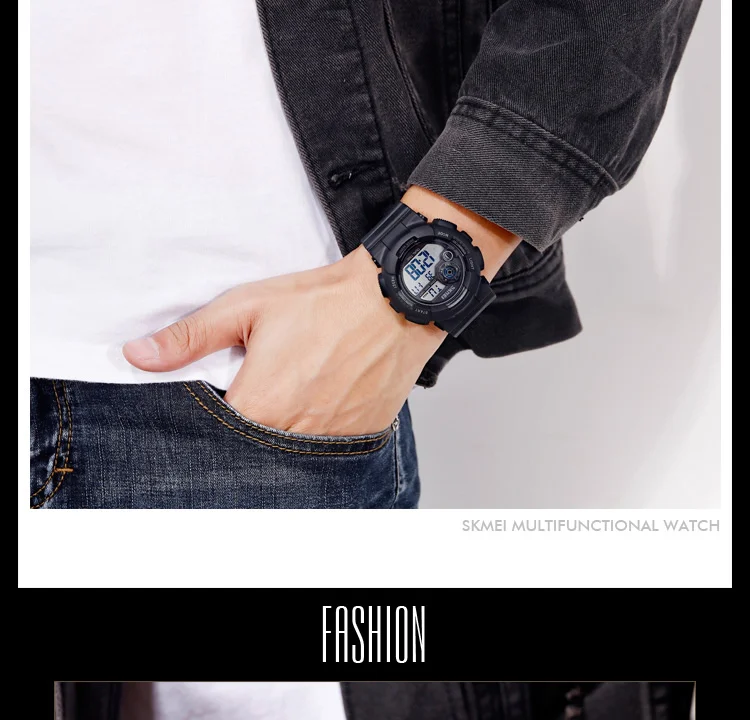 SKMEI Брендовые мужские часы модные повседневные спортивные часы водонепроницаемые обратного отсчета многофункциональные электронные часы Relogio