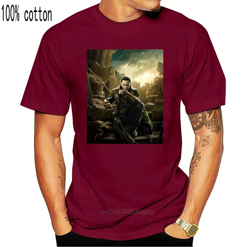 Мужская черная футболка Loki Tom Hiddleston размеры от S до 4Xl 012208 | Женская одежда