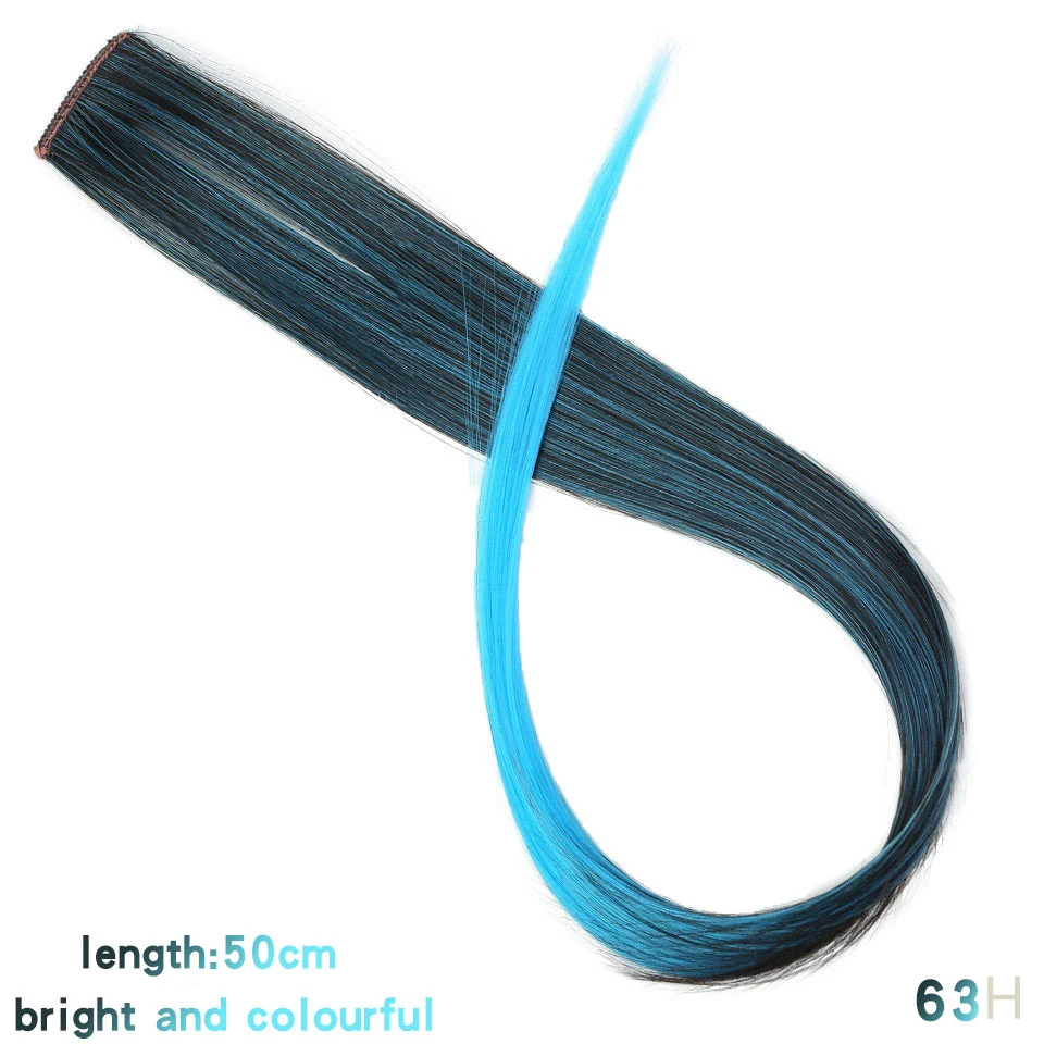 LANLAN синтетические клип-в один кусок 37Colors50cm повязки, резинки для волос для женщин синтетические длинные прямые синтетические волосы - Цвет: CFP-63