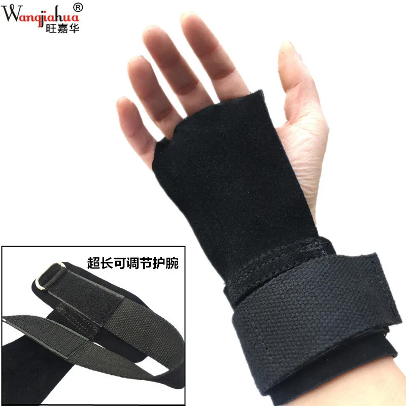

Three-Finger Genuine Leather Bracer Palm Dumbbell Barbell Weightlifting Hand Guard Single Pole Chin-up Adjustable Palm Amazon