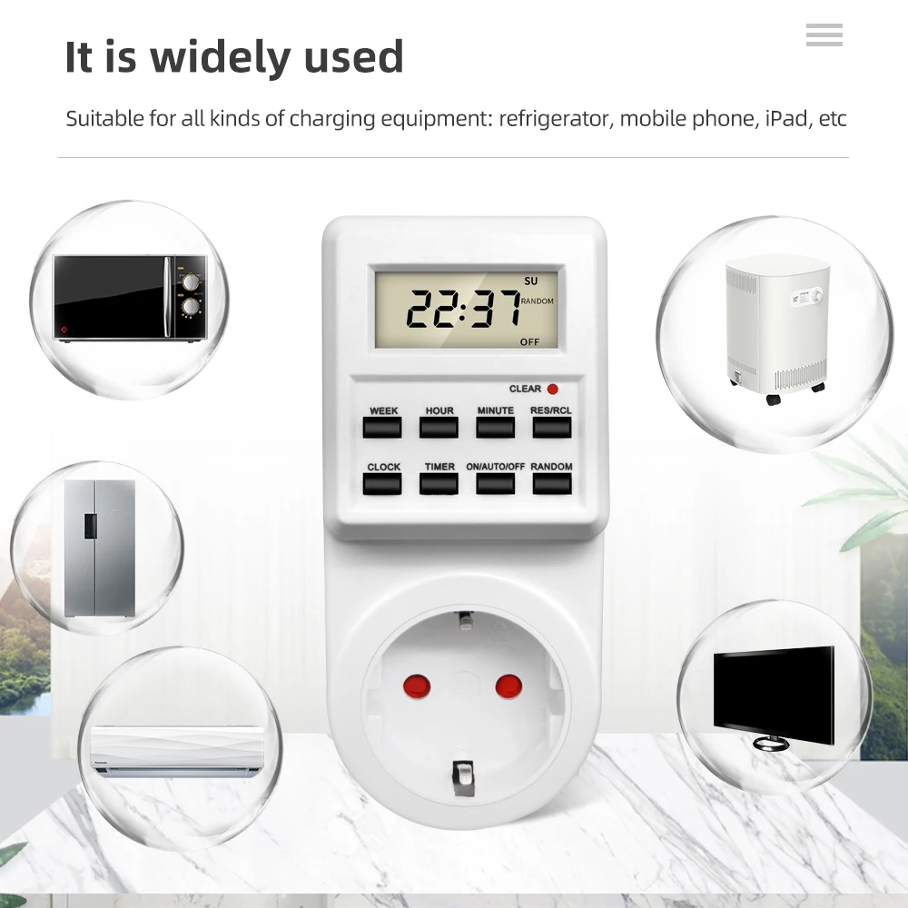 TM02 /TM03 /TM04 Electronic Digital Timer Kitchen Timer Socket Outlet Programmable Timing   Power Metering  Socket 43% OFF 3