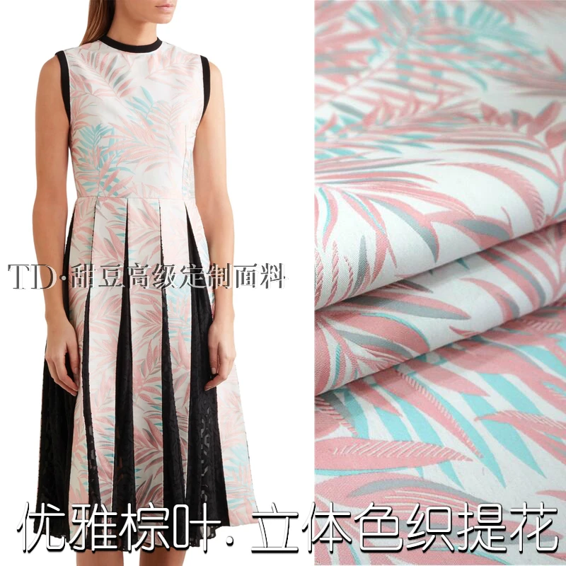 Пряжа-окрашенная жаккардовая ткань 140 см весна и осень жаккардовая парча ткань жаккард Платье Блейзер ткань оптом полиэстер ткань