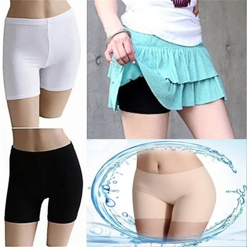 Women Skirt Shorts Boxer Panties Girls Safety Briefs Boyshort Underpants Tights Slim Lingeries Short Pants Ultra-thin Summer