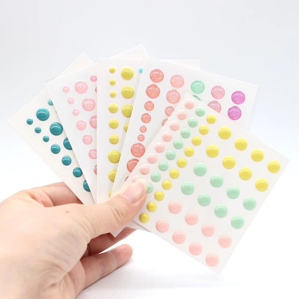ZFPARTY 5pcs/set Sugar Sprinkles Self- adhesive Enamel Dots Resin Sticker for Scrapbooking/ DIY Crafts/ Card Making Decoration | Дом и сад
