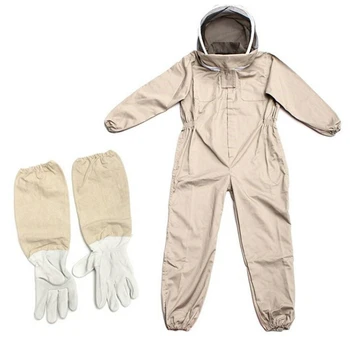 

Professional Ventilated Full Body Beekeeping Bee Keeping Suit with Leather Gloves XL