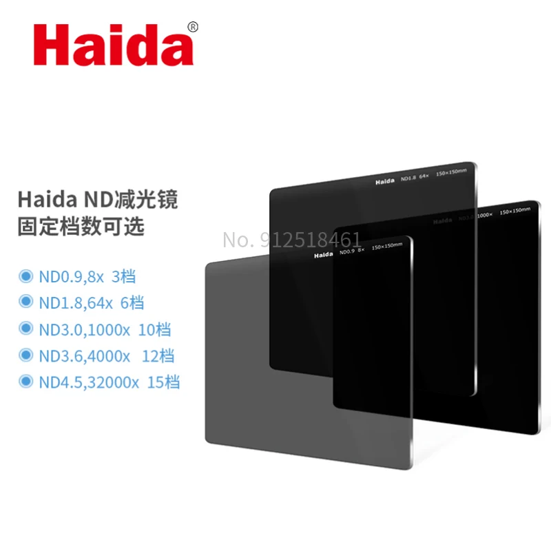 Haida 150x150mm nd1,8 64x Neutrale Dichte Grau Viereckfilter Optisches Glass 