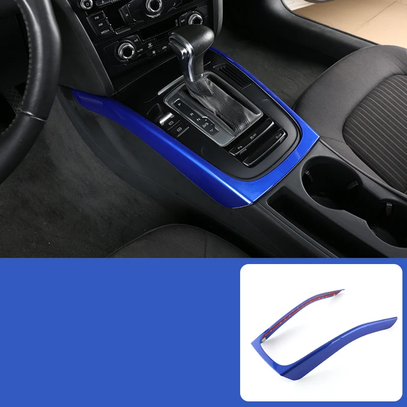 Автомобильный Стайлинг мультимедийная Подставка для рук панель украшения Чехлы наклейки шестерни s отделка для Audi A4 B8 A5 интерьерные авто аксессуары - Название цвета: Blue