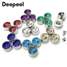 

Deepeel 20sets 12mm Diamond Studs Buckles Round Rhinestone Rivet Clasp DIY Bags Shoes Clothes Decor Leather Craft Accessories