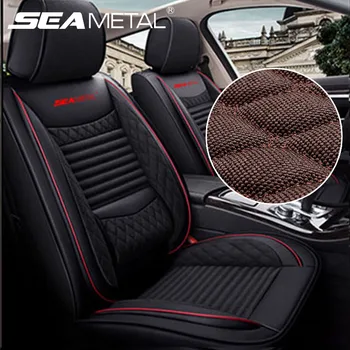 

Universal Flax Full Car Seat Cover Seats Protector Auto Seat Fit Front Rear Cushion Pad Mat with Backrest Interior Accessories