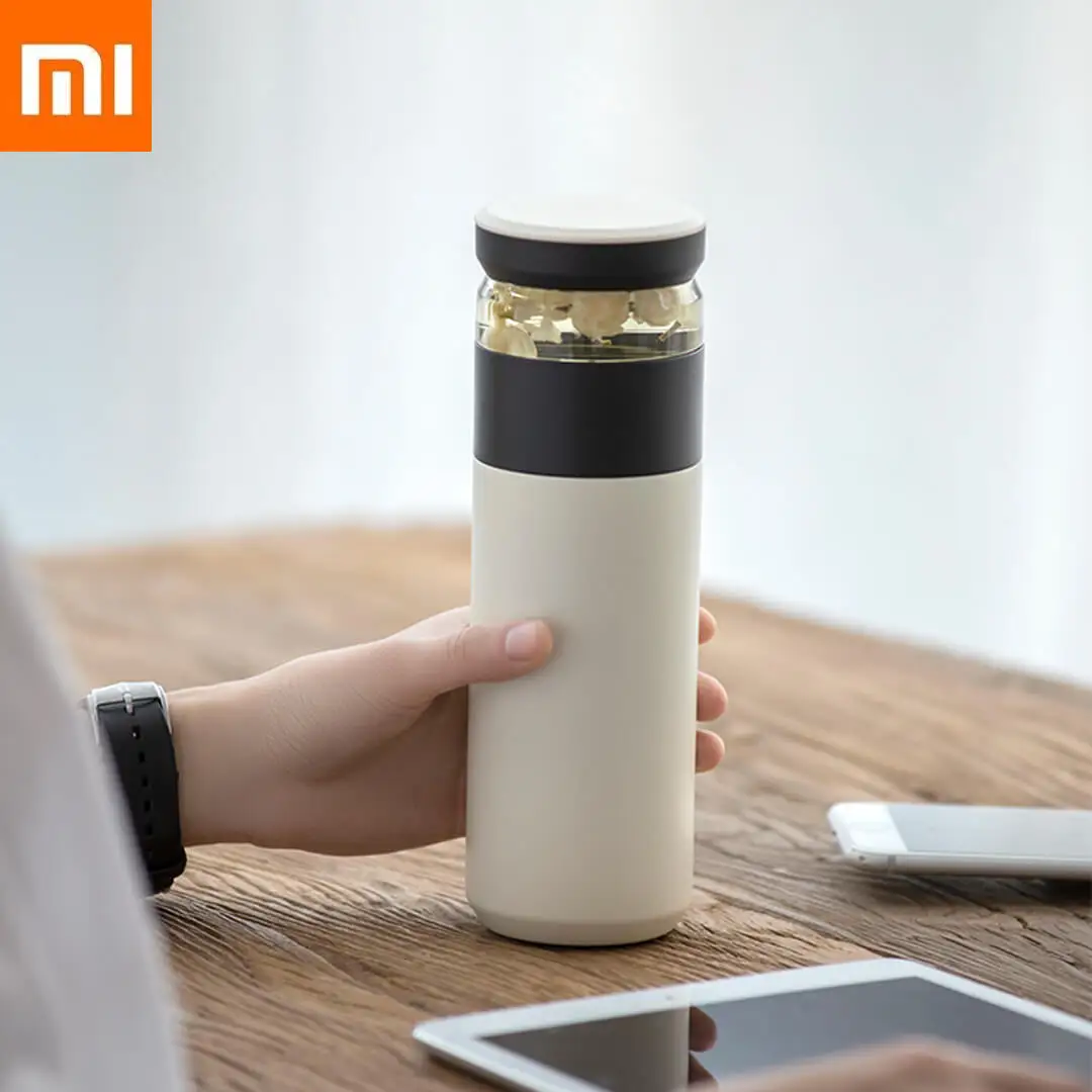 Xiaomi Fun Home, Вакуумная чашка для воды, 520 мл, полипропиленовая кружка из нержавеющей стали, термостойкая, для путешествий, чая, бутылка для разделения воды, теплый класс
