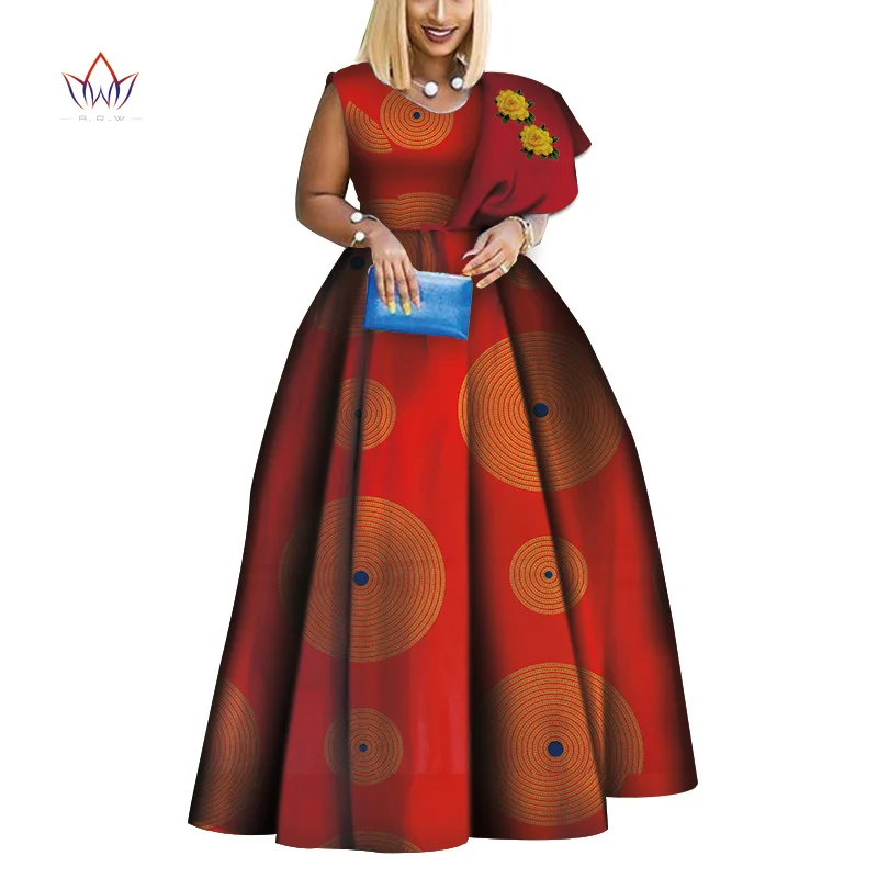 Новинка Дашики африканские платья с принтом Базен одно плечо платье для вечеринки vestidos размера плюс африканские платья для женщин WY3834