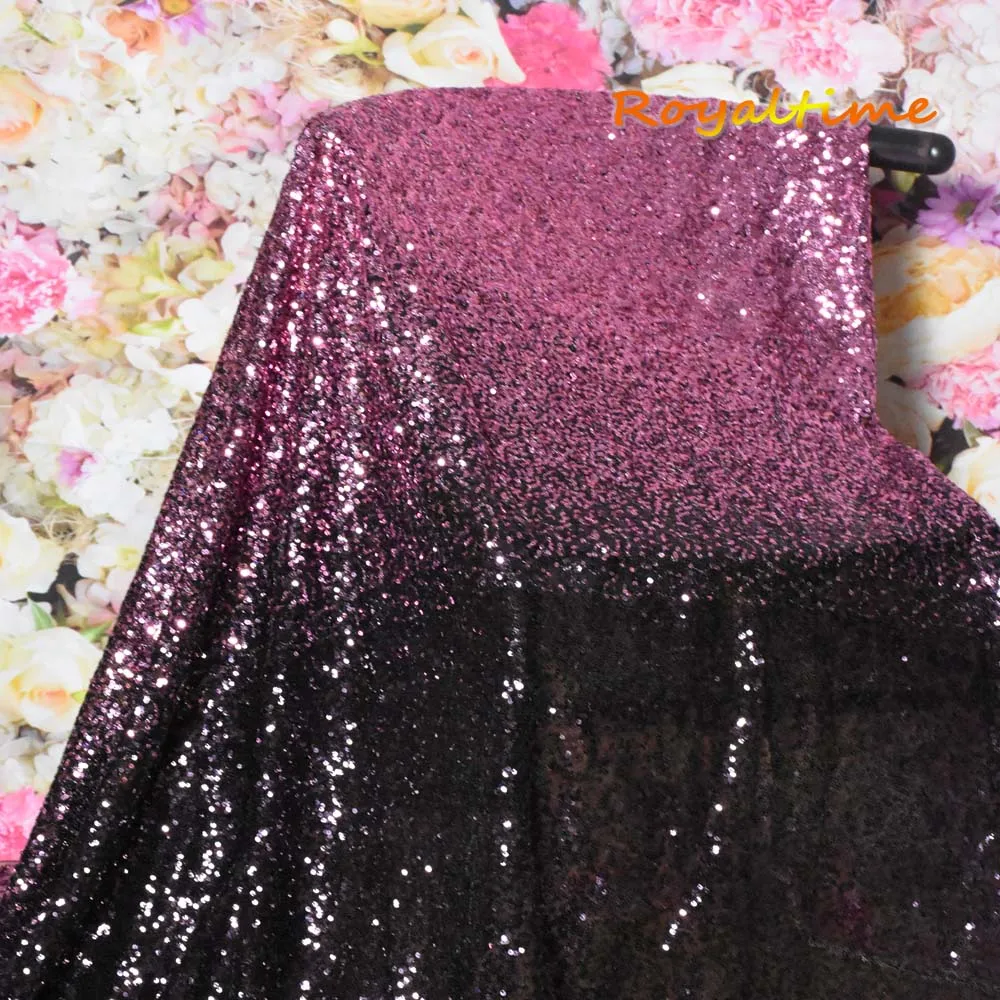 Pink Gold Black Sequin Fabric 006