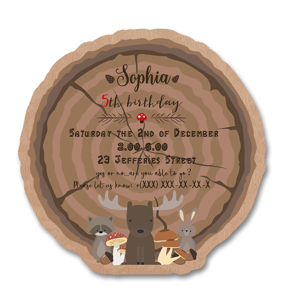 森林动物邀请函新款