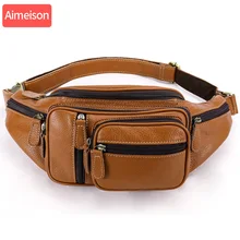 Aimeison поясная сумка из натуральной кожи, поясная сумка, сумка для телефона, сумка для путешествий, поясная сумка для мужчин, маленькая поясная сумка, кожаный чехол