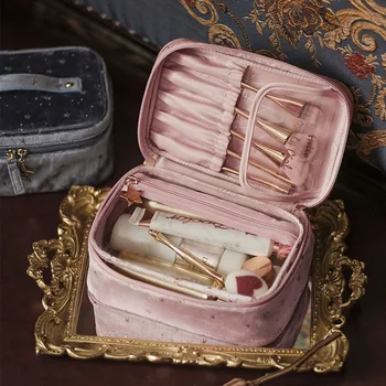 

2020 new ladies travel cosmetic bag velvet portable multi-function cosmetic bag portable large-capacity cosmetic storage box