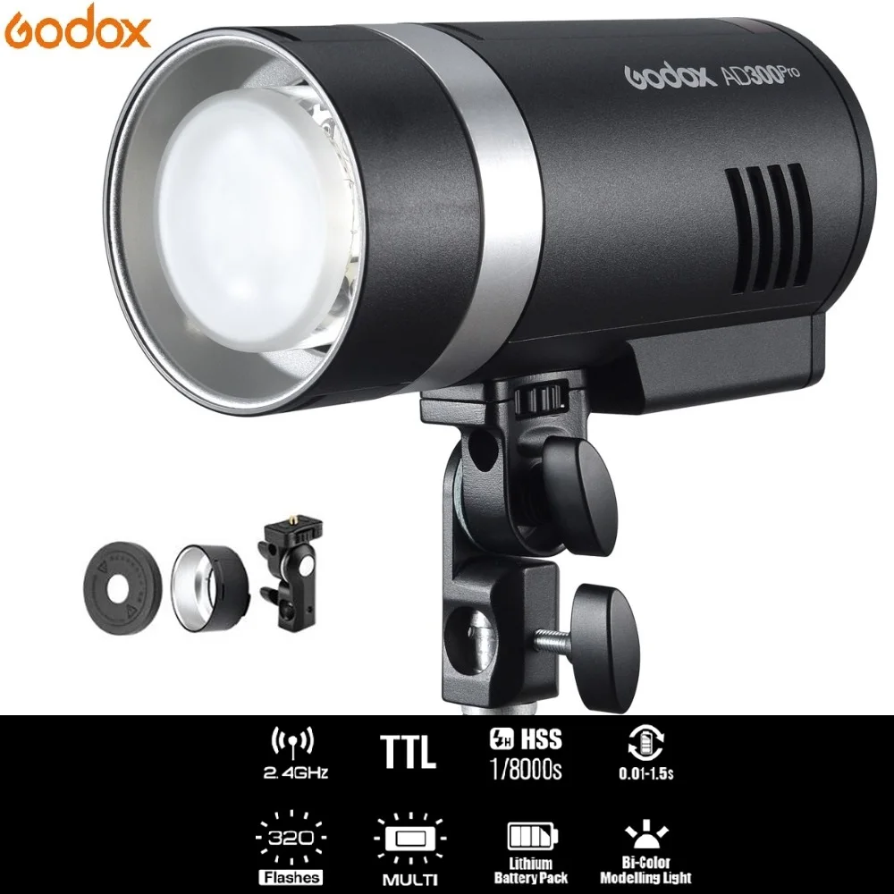 Godox AD300Pro 300W HSS TTL 2 4G 1/8000 светящаяся круглая Внешняя вспышка с литиевой батареей