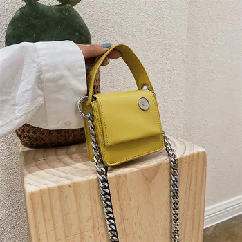 

Fashion Chain women Shoulder Messenger Bag Mini Square Tote bag 2020 New pu Leather Designer Women Handbag lady Sling bag wallet