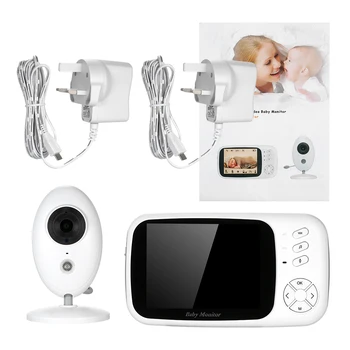

3.5'' Color LCD Baby Monitor with 4 Lullabies Infrared Night Vision Two-way Talk Back Nursing Reminder Temperature Monitoring