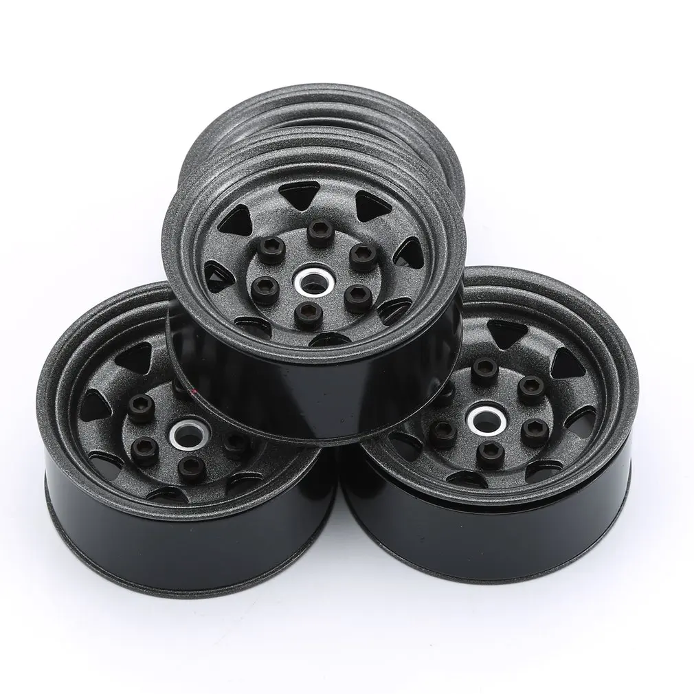 4 ступицы Metalen Velg Beadlock Wiel Hub 1,55 дюймов RC Авто алюминий Zwart Velg voor 1/10 RC Гусеничный Авто модель Speelgoed - Цвет: AX-515GL