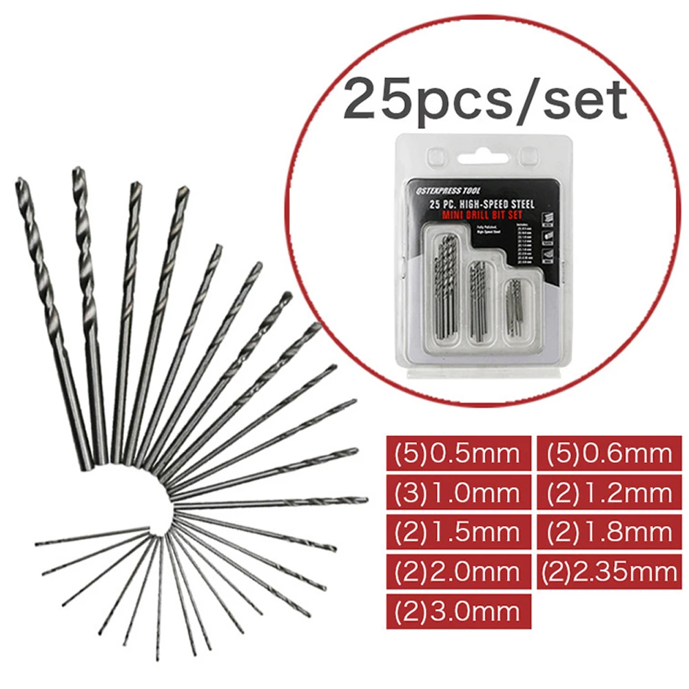 WENXING HSS Metric Twist Drill Bit Set High Speed Steel Drill Bits 10/25 Pcs Power Drilling Tools for Electric Drill Woodworking 11pcs 250mm 6mm 16mm hss twist drill bits extra long high speed steel woodworking drill bits for metal wood plastic tools d30