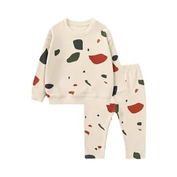 Ensemble de vêtements pour bébé fille et garçon de 0 à 4 ans, sweat shirt + pantalon, pyjama pour nouveau né, collection automne, printemps et hiver 