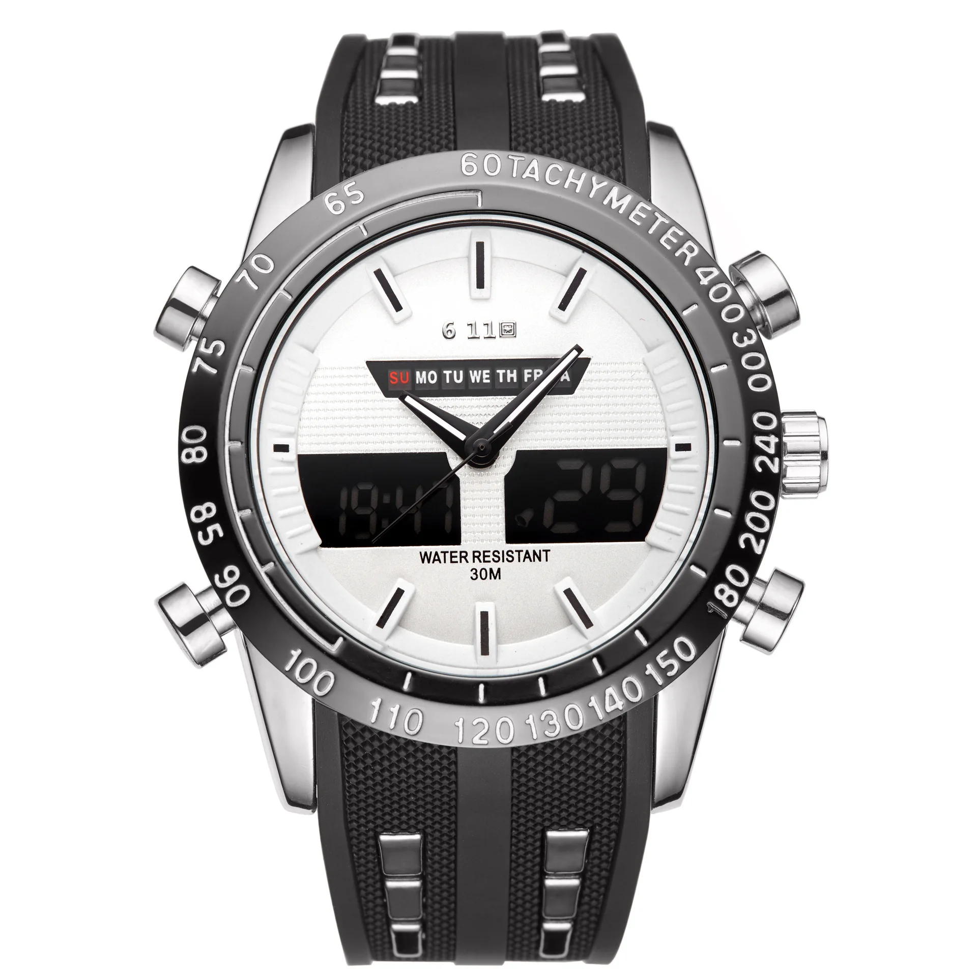 6.11 Men's Stainless Steel Watch Multifunctional Luminous Double Movement Waterproof Quartz Electronic |