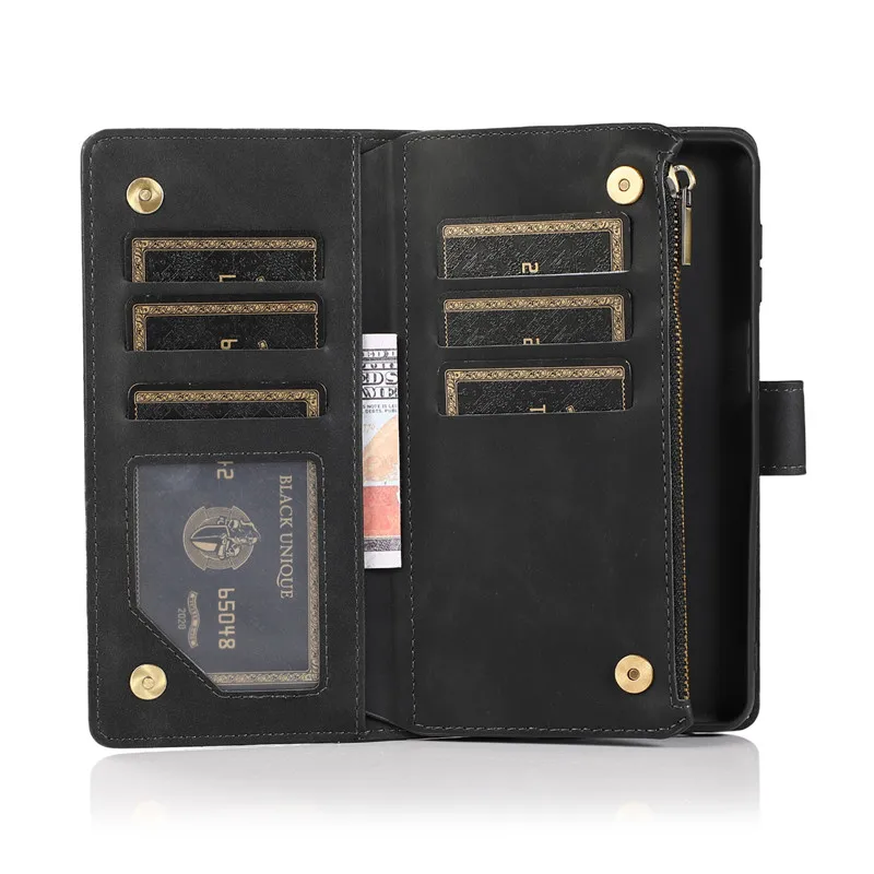 Retro Flip Leather Case For RedMi Note 11 Pro 10 10S 9S 9 8T 8 7 9A 9C 8A 7A Zipper Wallet Card Cover For XiaoMi POCO M3 Coque flip cover