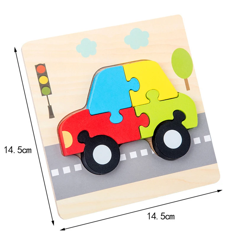 3D Shape Cognition Board Children's Jigsaw Puzzle Wooden Toys Kids Educational Toy