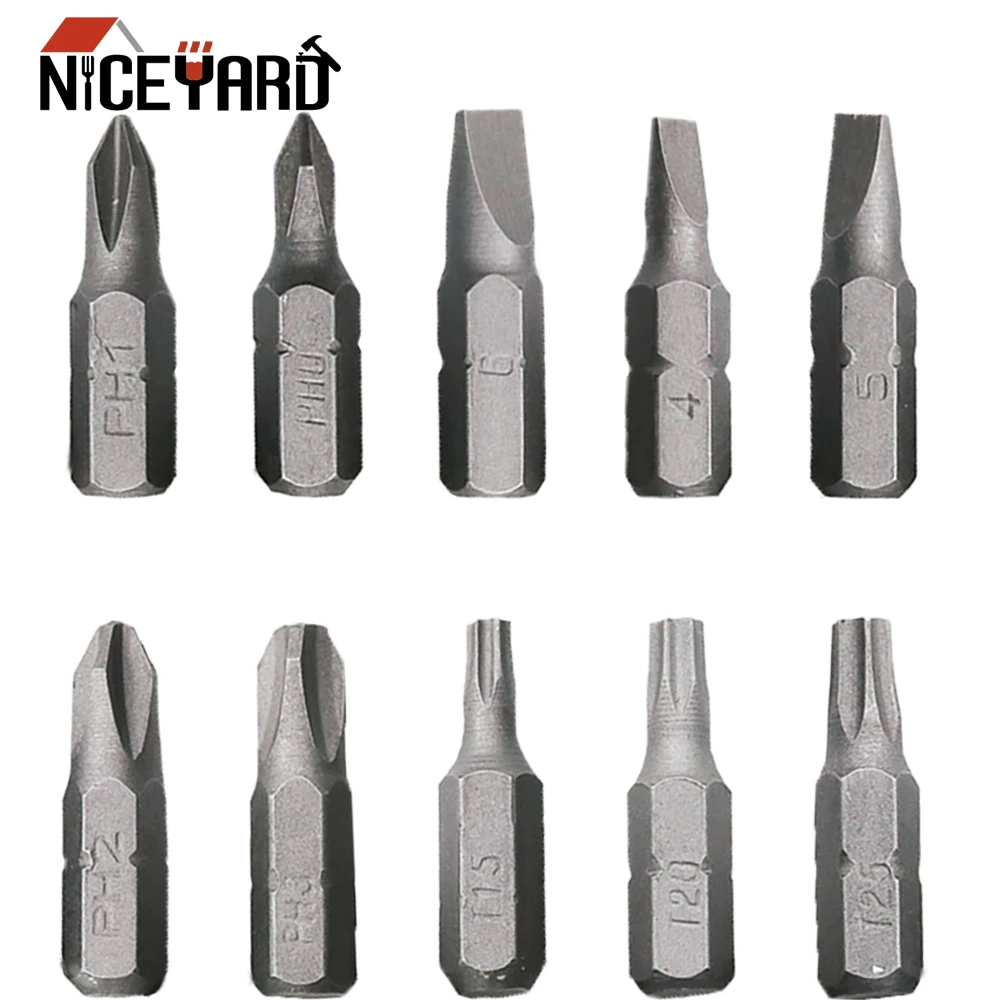 

NICEYARD 10Pcs Screwdriver + Socket Wrench Set Hexagon Sleeve Wrench L-type Double-head Car Repair Tool