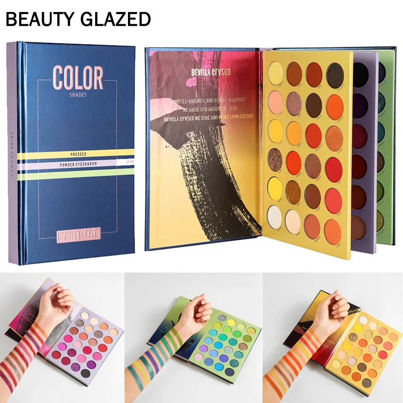 Палетка теней BEAUTY GLAZED для макияжа тени век компактной пудры матовые мерцающие
