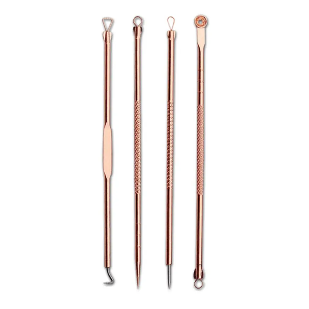 

4pcs/set Closed acne needle blackhead acne beauty pin squeeze pox inclined elbow to Zhifang tweezers