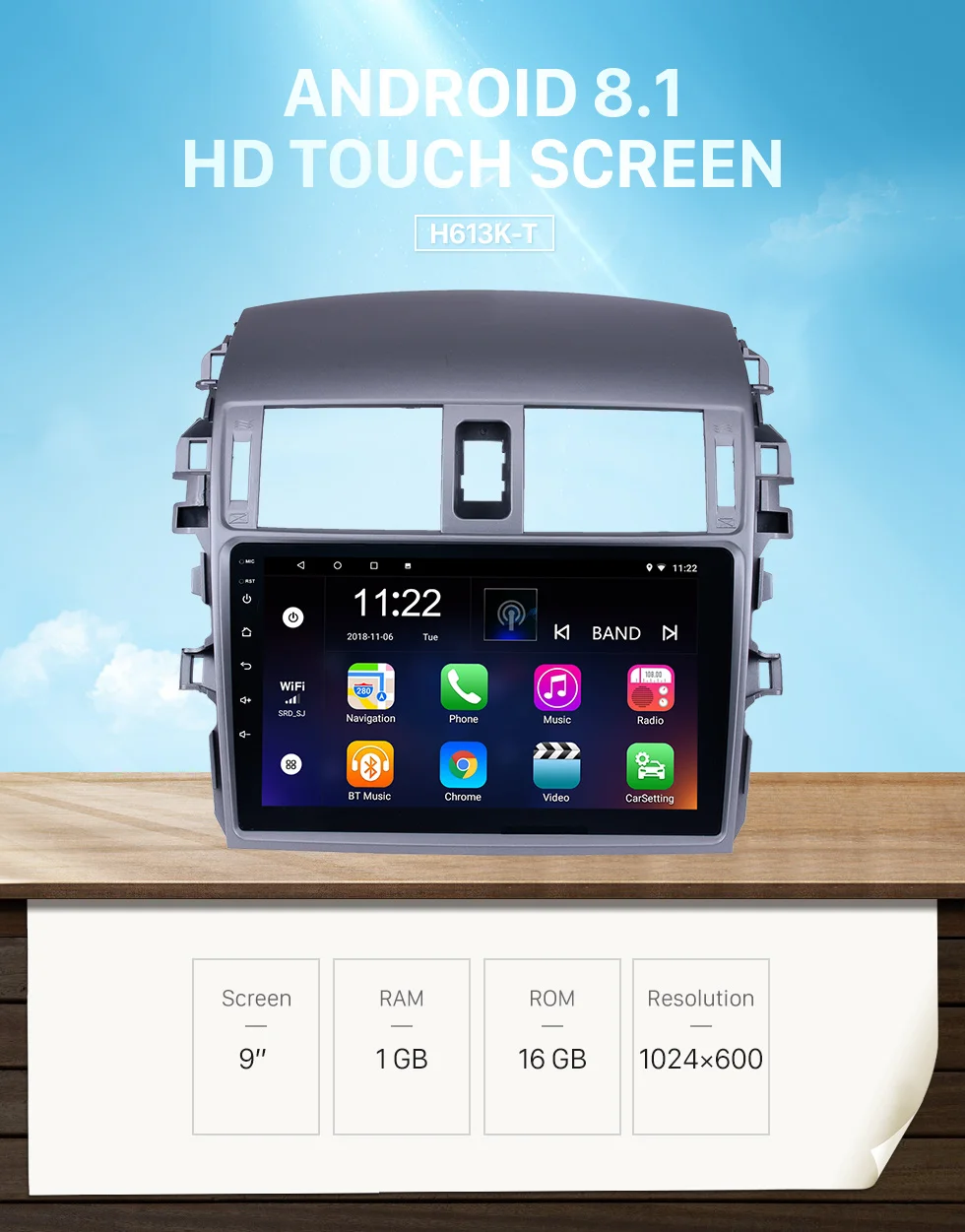 Excellent Harfey Android 9.0/8.1 9" 2 Din Car Radio For 2007 2008 2009 2010 Toyota OLD Corolla GPS Multimedia Player 3G Wifi Head Unit 0