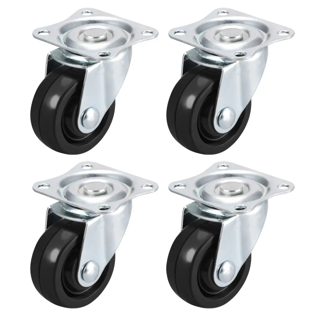 

uxcell 1 Inch Casters Wheels Rubber Top Plate Mounted Swivel Fixed Caster 1.5in Swivel