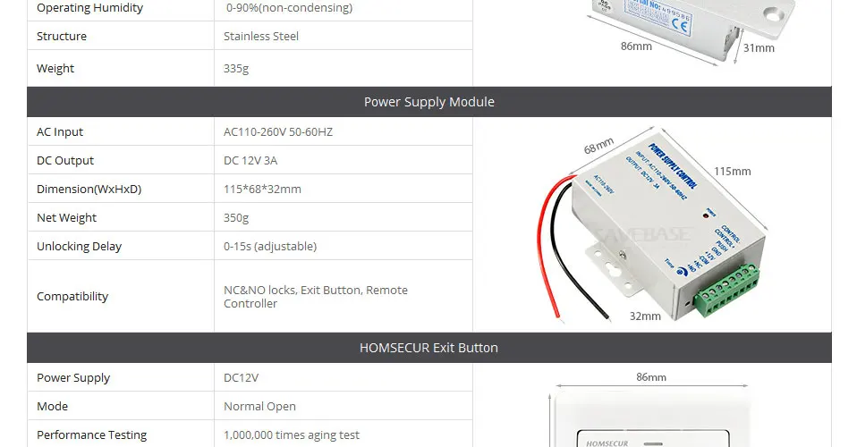 HOMSECUR " wifi видео домофон система с сенсорным экраном монитор BC031IP-B+ BM715IP-S