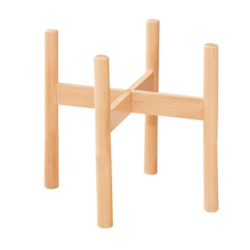 

VICTMAX 1Pc Nordic Simple Beech Wooden Flowerpot Holder Planter Stand Home Balcony Garden Yard Decor- Burlywood