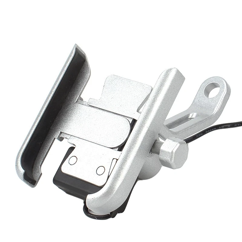 Motorcycle Aluminum Alloy Mobile Phone Navigation Holder with USB Charger Handlebar or Rearview Mirror Mount Clip Bracket | Мобильные