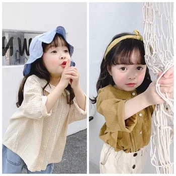

Owligbaby 2020 New Style Girls Shirt Spring Cotton Fashion Girls Blouse 1-6t