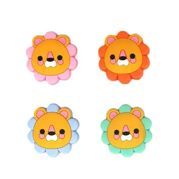 

5PCS Silicone Beads Teething Mini Lion Food Grade Silicone Toy Teething Nursing Chewing DIY Shower Gift Baby Teether