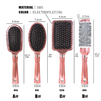 

4 Non-Logo Salon Curly Hair Massage Tangle Teezer ABS Men and Women Anti-Static Massage Hairdressing Tangle Teezer