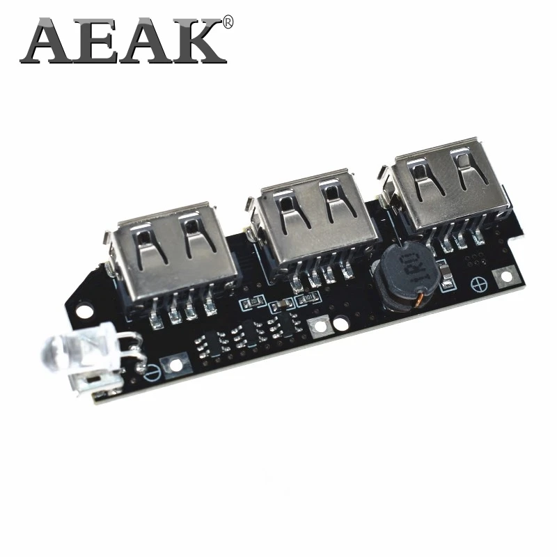 Блок питания AEAK 5 В 1 А 2 3 USB порта Модуль повышения мощности 18650 чехол li ion корпус