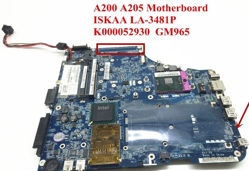 Материнская плата TOSHIBA Toshiba A200 A205 ISKAA LA-3481P тестирование 100% работы | Компьютеры и