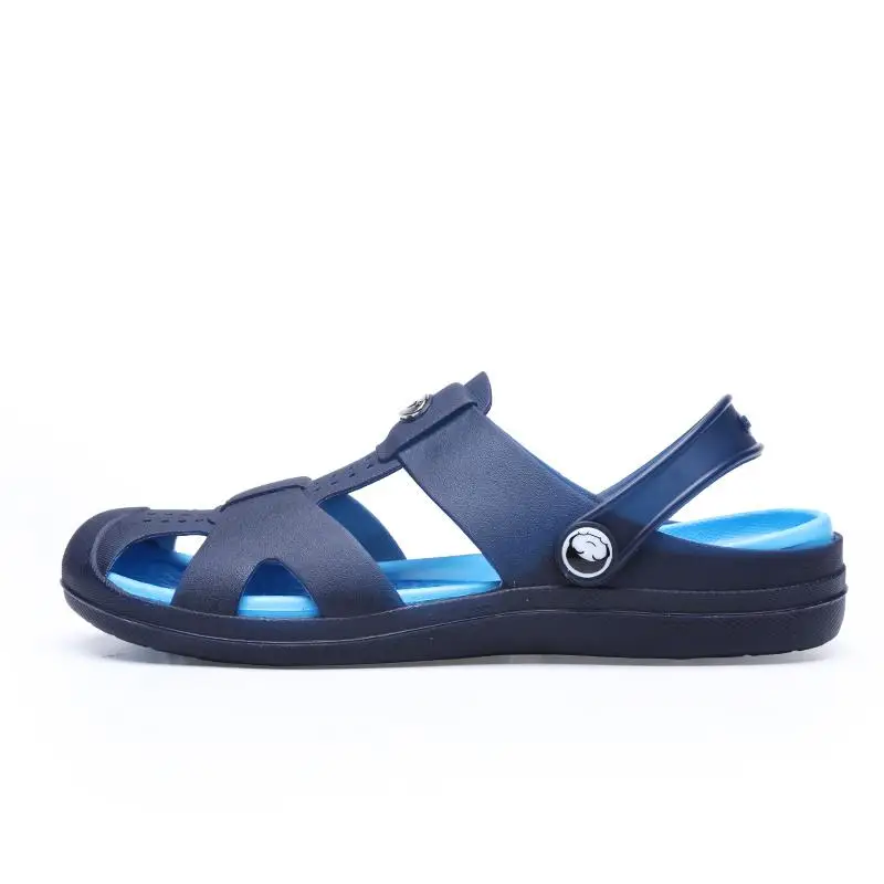 Оригинальные новые садовые Вьетнамки; водонепроницаемая обувь для мужчин; нескользящие летние пляжные шлепанцы; прогулочные сандалии для плавания; садовая обувь - Цвет: Синий