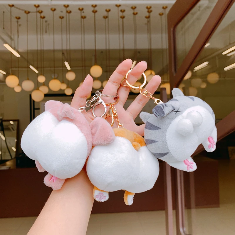 Cute Cat Butt Plush Toys Corgi Pig Butt Keychain Soft Fidget Toys Female Bag Decoration Student Fashion Girls Child Gift 2023 new girl princess flats metal buckle 1 6 year old child semi sandal soft bottom female baby shoes fashion mary janes