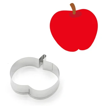 

Apple Cookie Cutter Stainless Steel Biscuit Cut Mold Baking Fruit Cut Cake Mold Embossing Printing Die