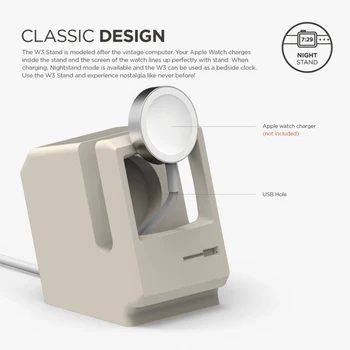 

Retro Charging Dock Compact Stand Charging Desk Stand Watch Holder Silicone Charging Dock for Apple Watch 1/2/3/4 Series