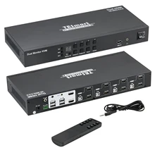 4k @ 60hz 4:4:4 4 pces 2 monitora os controles do switcher do kvm através do controle remoto do teclado/ir