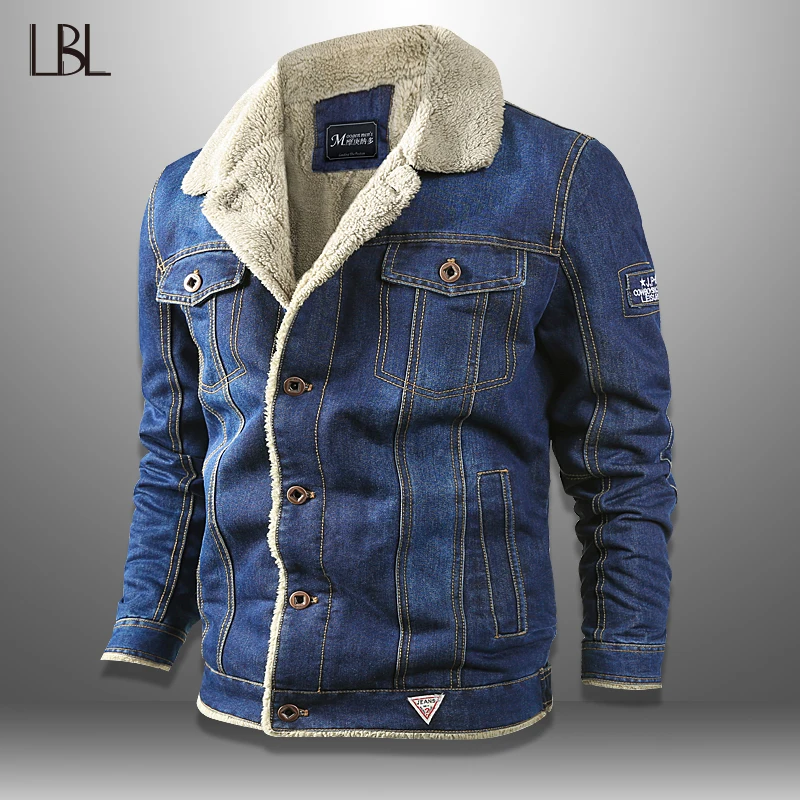 Prix Denim hommes vestes hiver militaire jean veste hommes épais chaud Bomber veste Outwear Cowboy veste à la mode chaud polaire haut mâle
