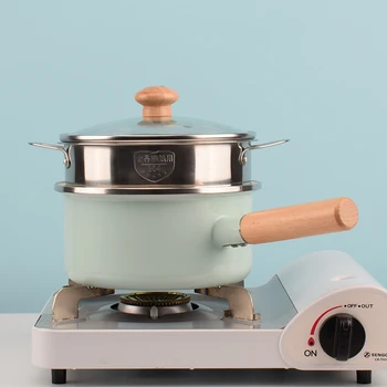 

Enamel single handle small milk pot cute baby supplementary food rice soup noodle induction cooker gas steamer pan saucepan