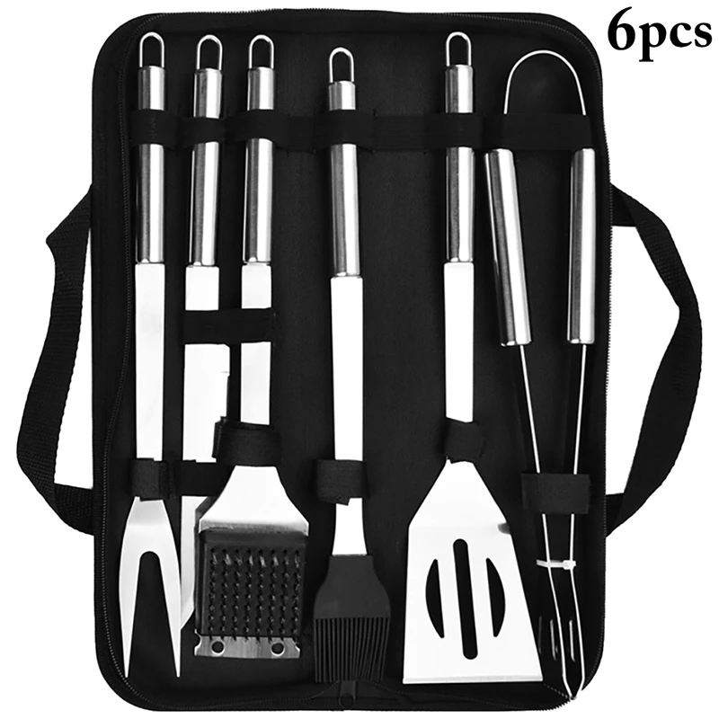 BBQ Barbecue Accessories Set Professional Grill Fork Turner Food Tongs Pastry Brush Cooking Tong Kitchen Utensil Stainless Steel