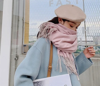 

2020 New Women Imitation cashmere vintage scarf, long plaid shawl warm scarf 2011